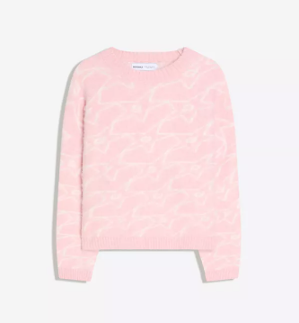 Round neck print jumper